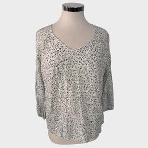 Bass Womens Small V Neck Rayon Top 3/4 Sleeves